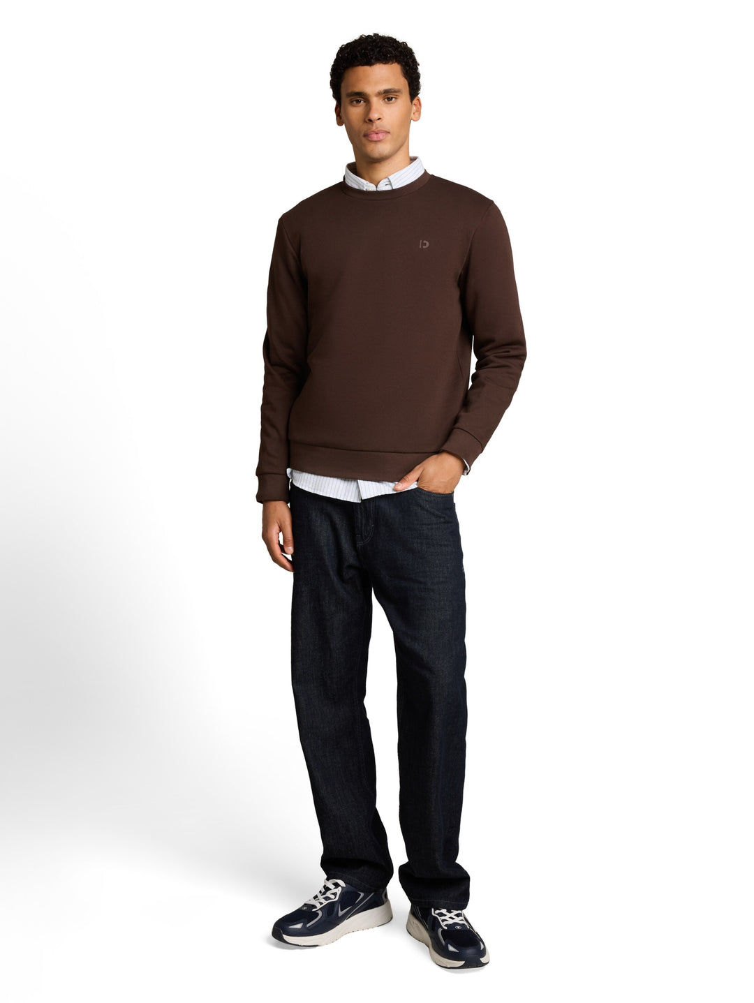 solid crew neck sweatshirt, cool dark brown 40514 Bild 8