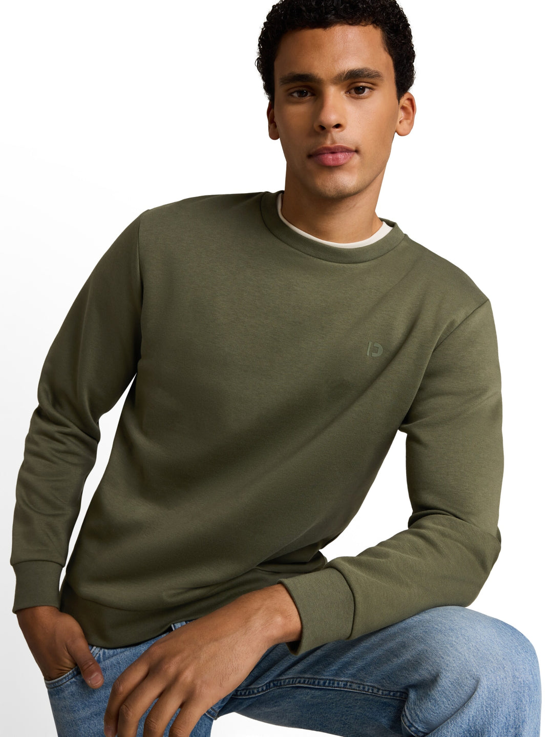 solid crew neck sweatshirt, urban olive green 23802 Bild 6