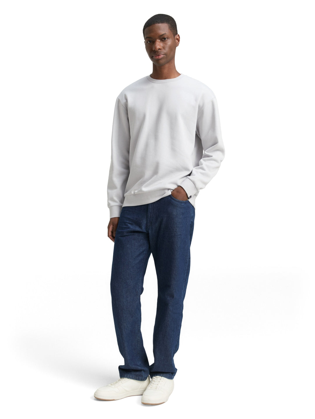 solid crewneck sweatshirt, Chalk Grey 15277 Bild 3