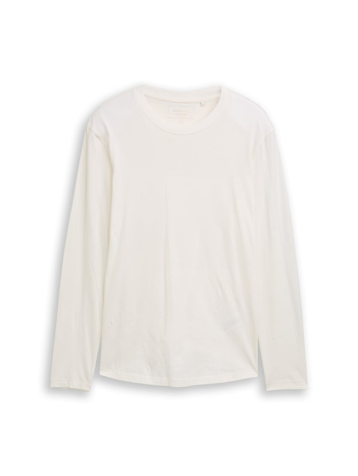 solid rounded hem longsleeve, Wool White 12906 Bild 1