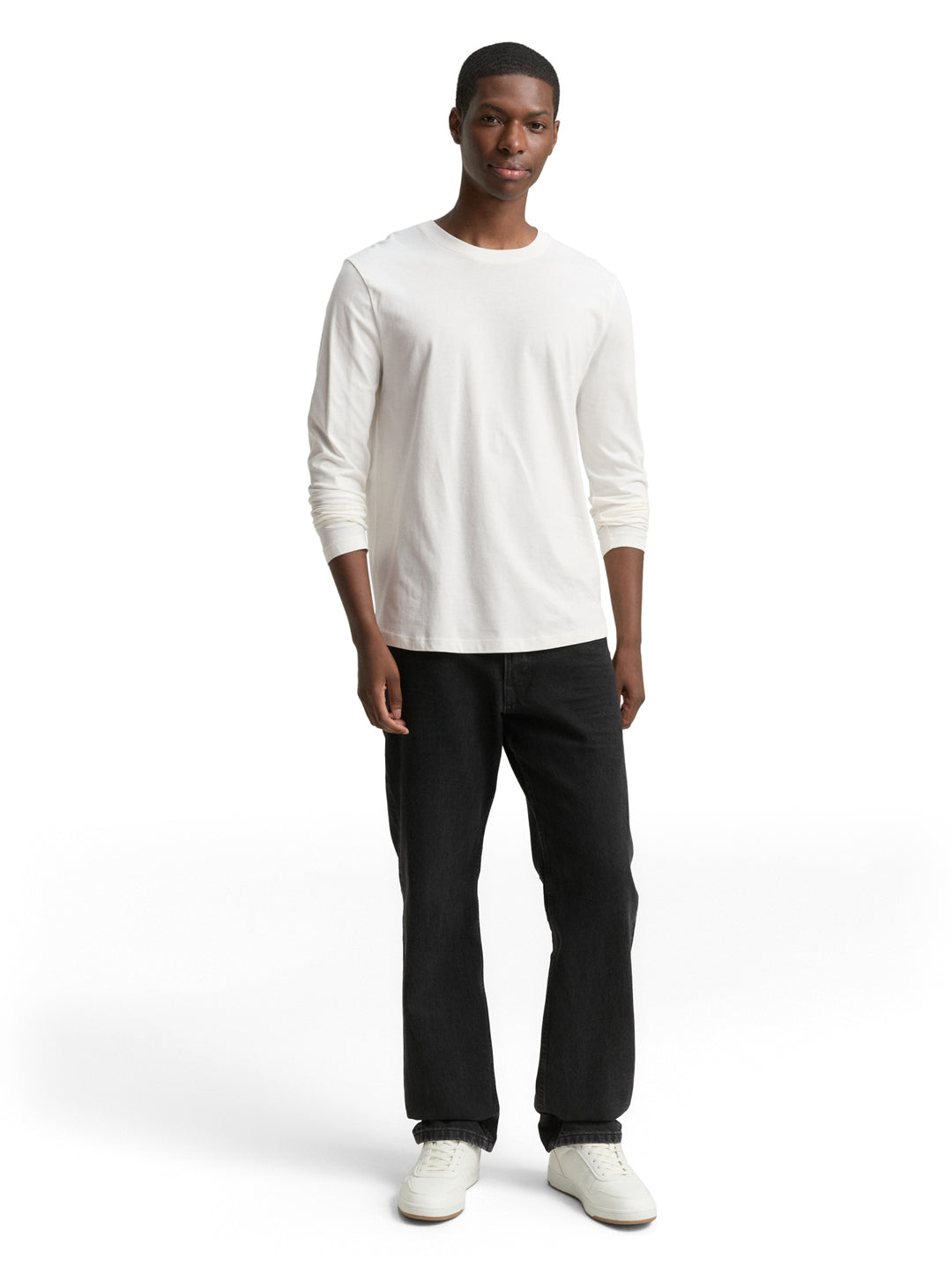 solid rounded hem longsleeve, Wool White 12906 Bild 3