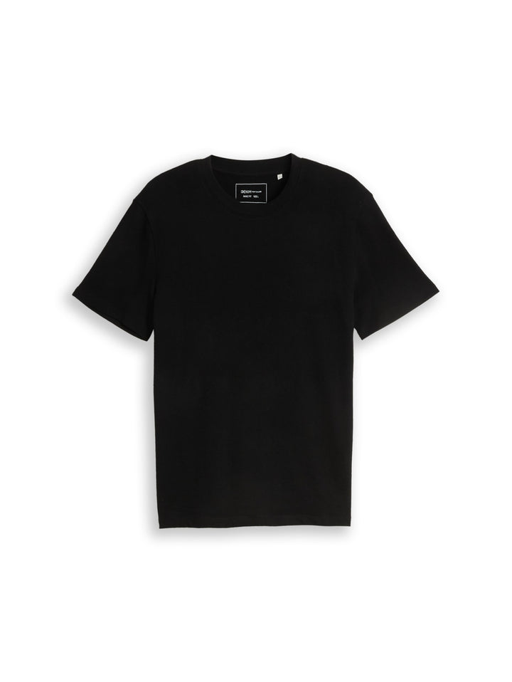 solid structured t-shirt, Black 29999 Bild 1