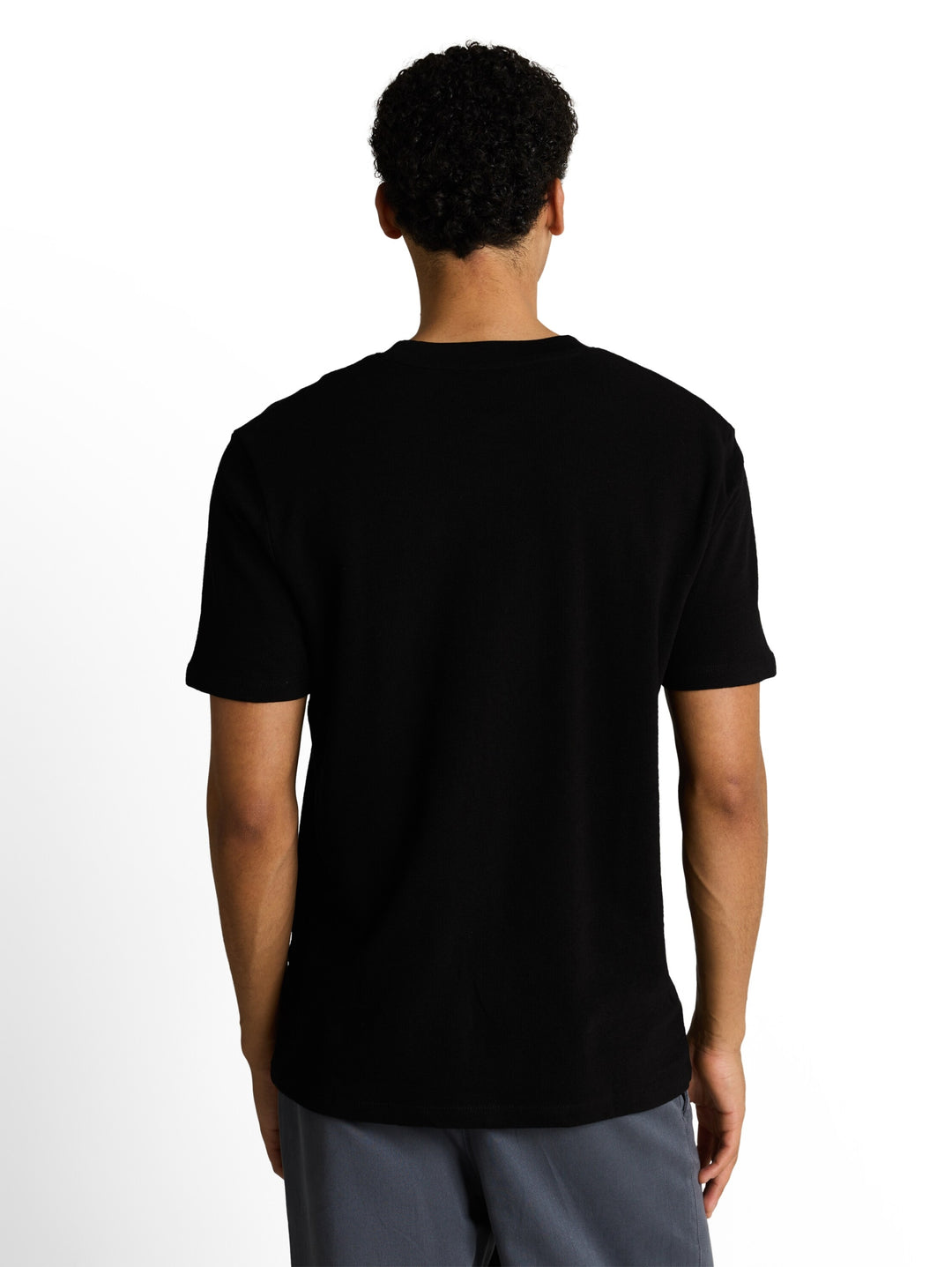 solid structured t-shirt, Black 29999 Bild 4