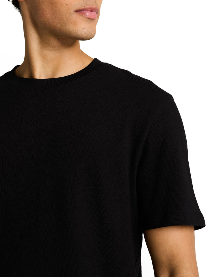solid structured t-shirt, Black 29999 Bild 5