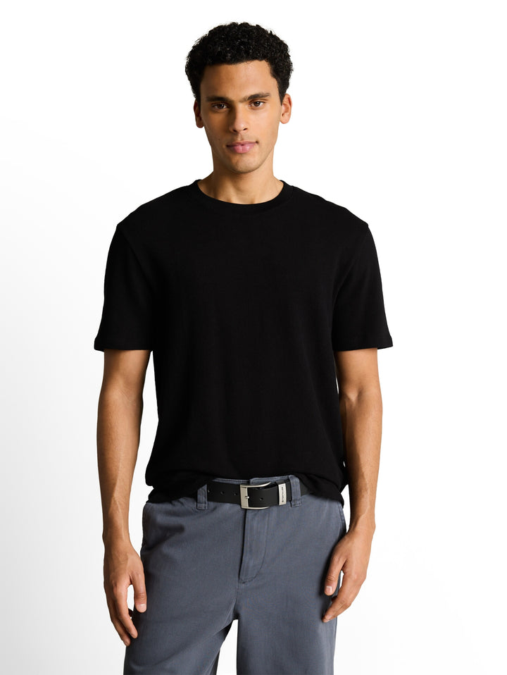 solid structured t-shirt, Black 29999 Bild 6