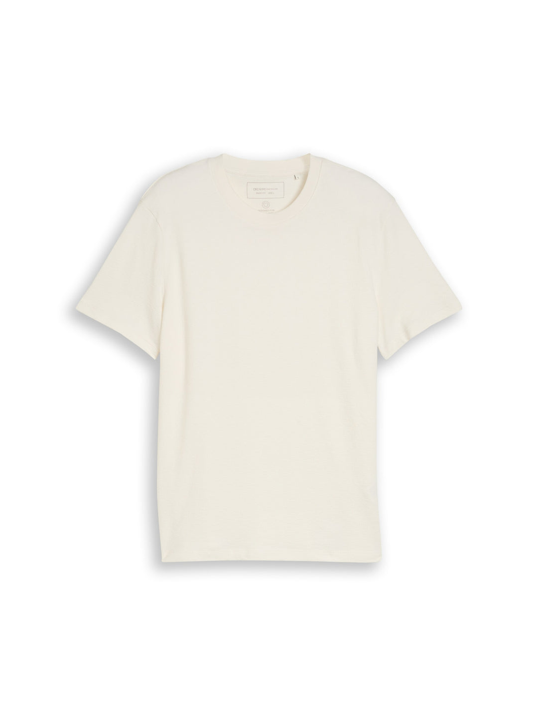solid structured t-shirt, Wool White 12906 Bild 1