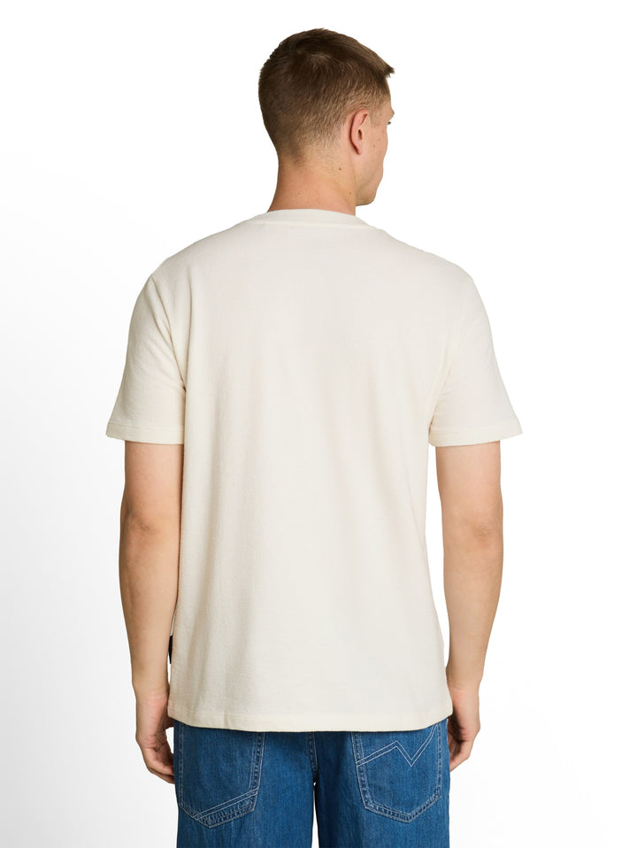 solid structured t-shirt, Wool White 12906 Bild 4
