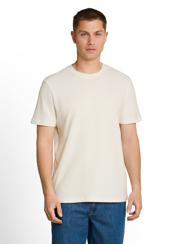 solid structured t-shirt, Wool White 12906 Bild 5
