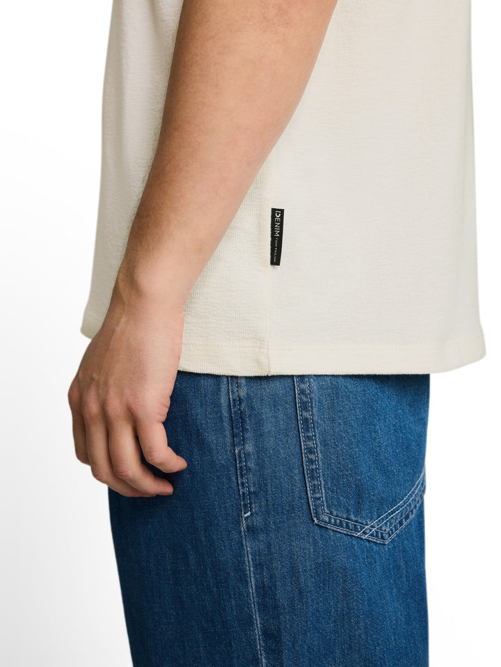 solid structured t-shirt, Wool White 12906 Bild 6