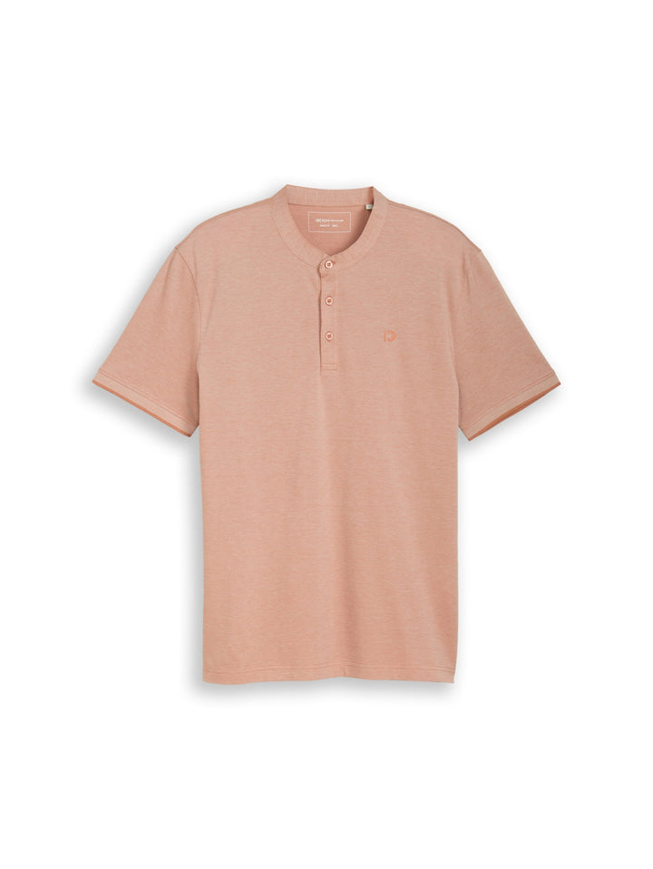 stand up collar two tone polo, orange grey two tone pique 39869 Bild 1