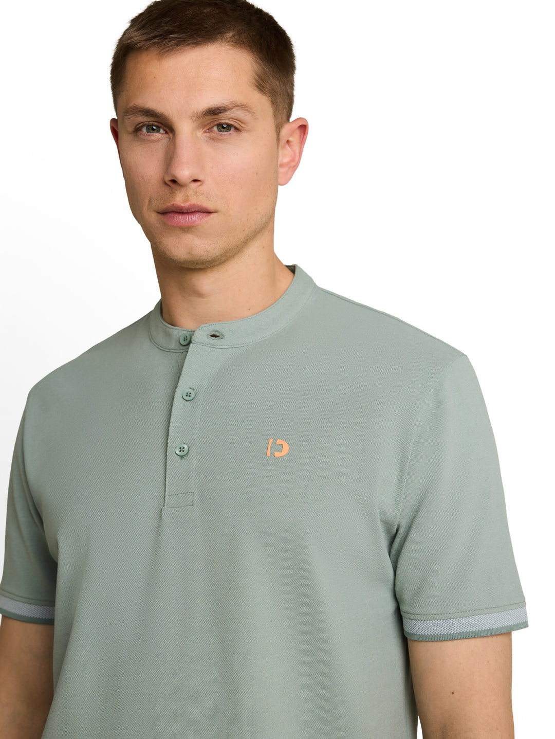 stand up collar two tone polo, green mist 16005 Bild 5