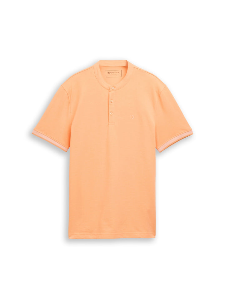 stand up collar two tone polo, summer peach orange 21776 Bild 1