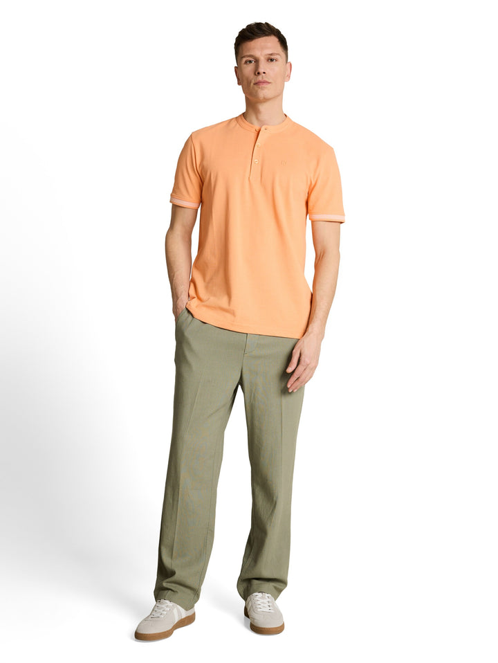 stand up collar two tone polo, summer peach orange 21776 Bild 3