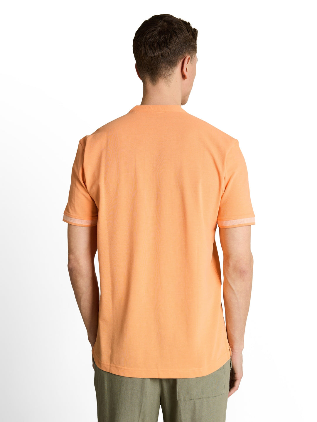 stand up collar two tone polo, summer peach orange 21776 Bild 4