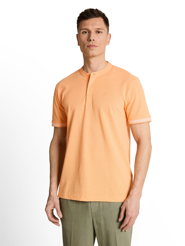 stand up collar two tone polo, summer peach orange 21776 Bild 5