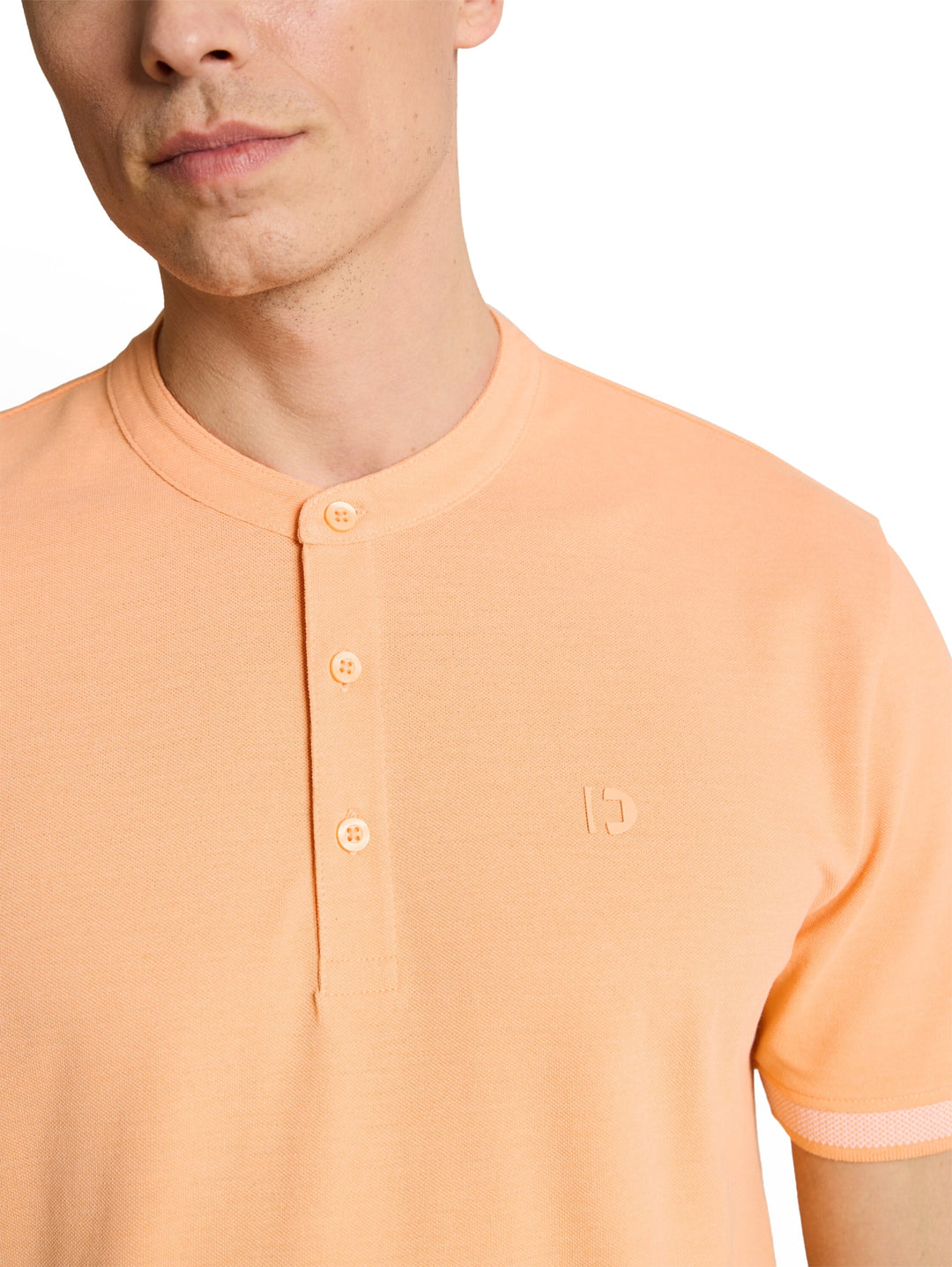 stand up collar two tone polo, summer peach orange 21776 Bild 6