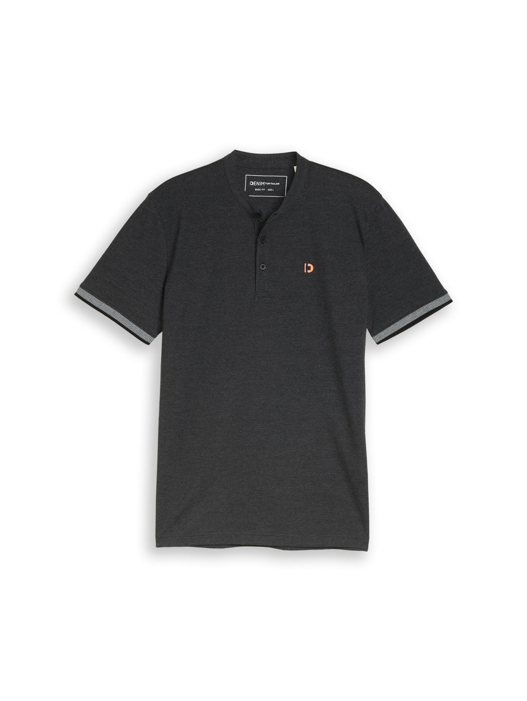 stand up collar two tone polo, Black 29999 Bild 1