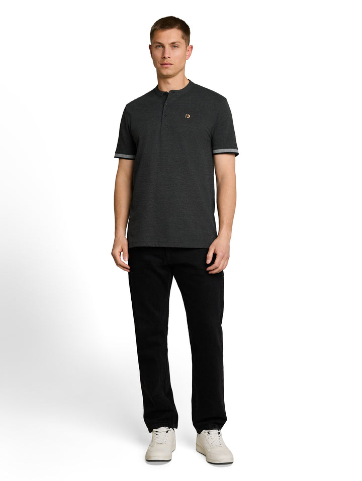 stand up collar two tone polo, Black 29999 Bild 3