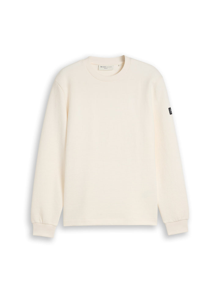 structured crew neck sweat, Gardenia White 10348 Bild 1