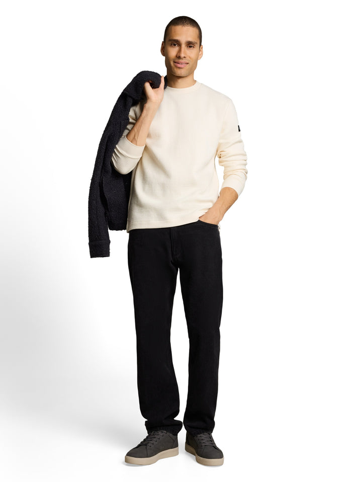 structured crew neck sweat, Gardenia White 10348 Bild 3