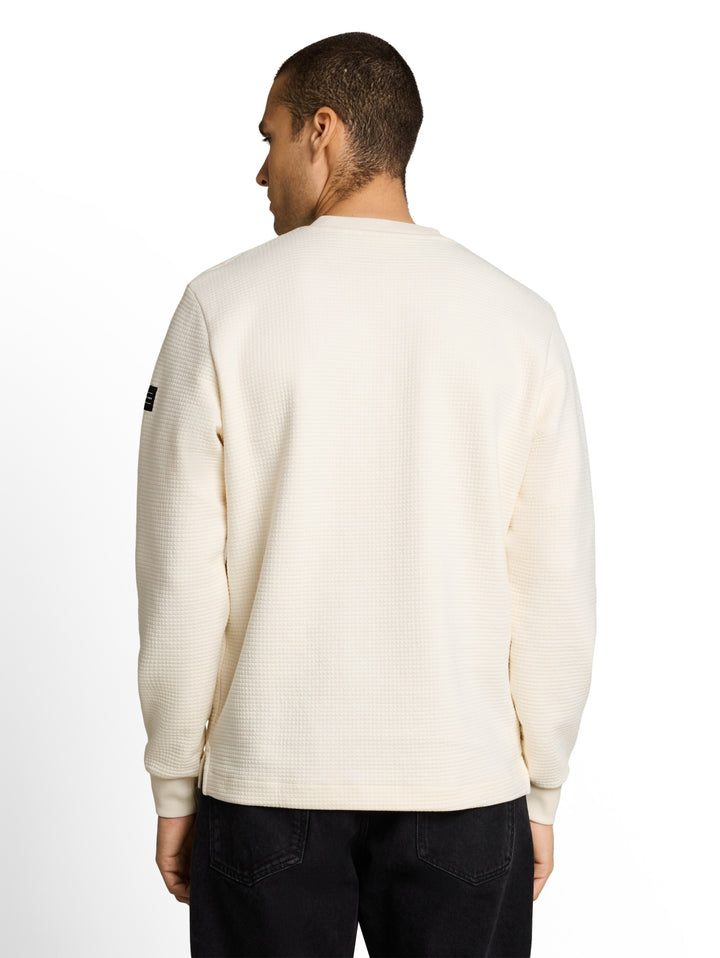 structured crew neck sweat, Gardenia White 10348 Bild 4