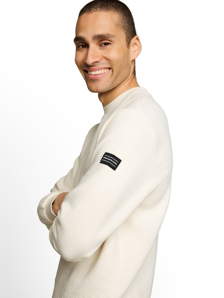 structured crew neck sweat, Gardenia White 10348 Bild 5