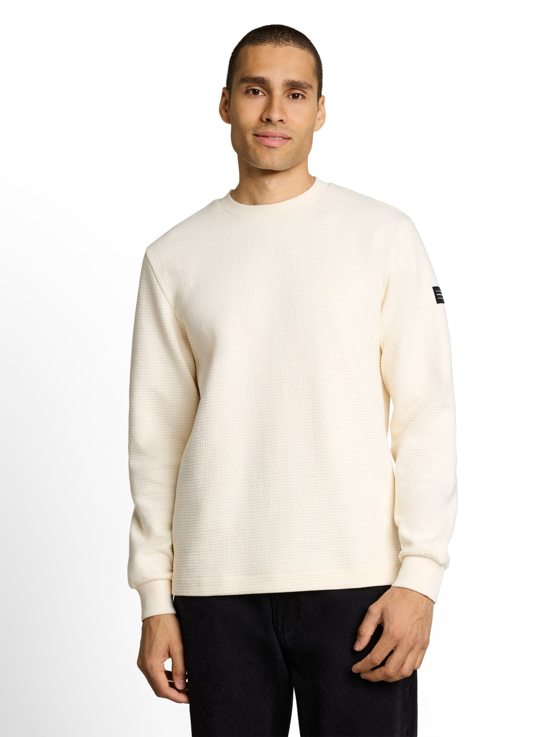 structured crew neck sweat, Gardenia White 10348 Bild 6