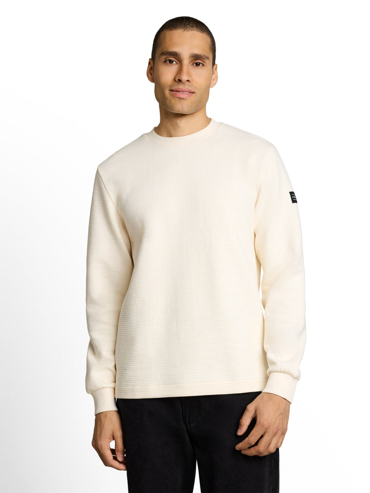structured crew neck sweat, Gardenia White 10348 Bild 6