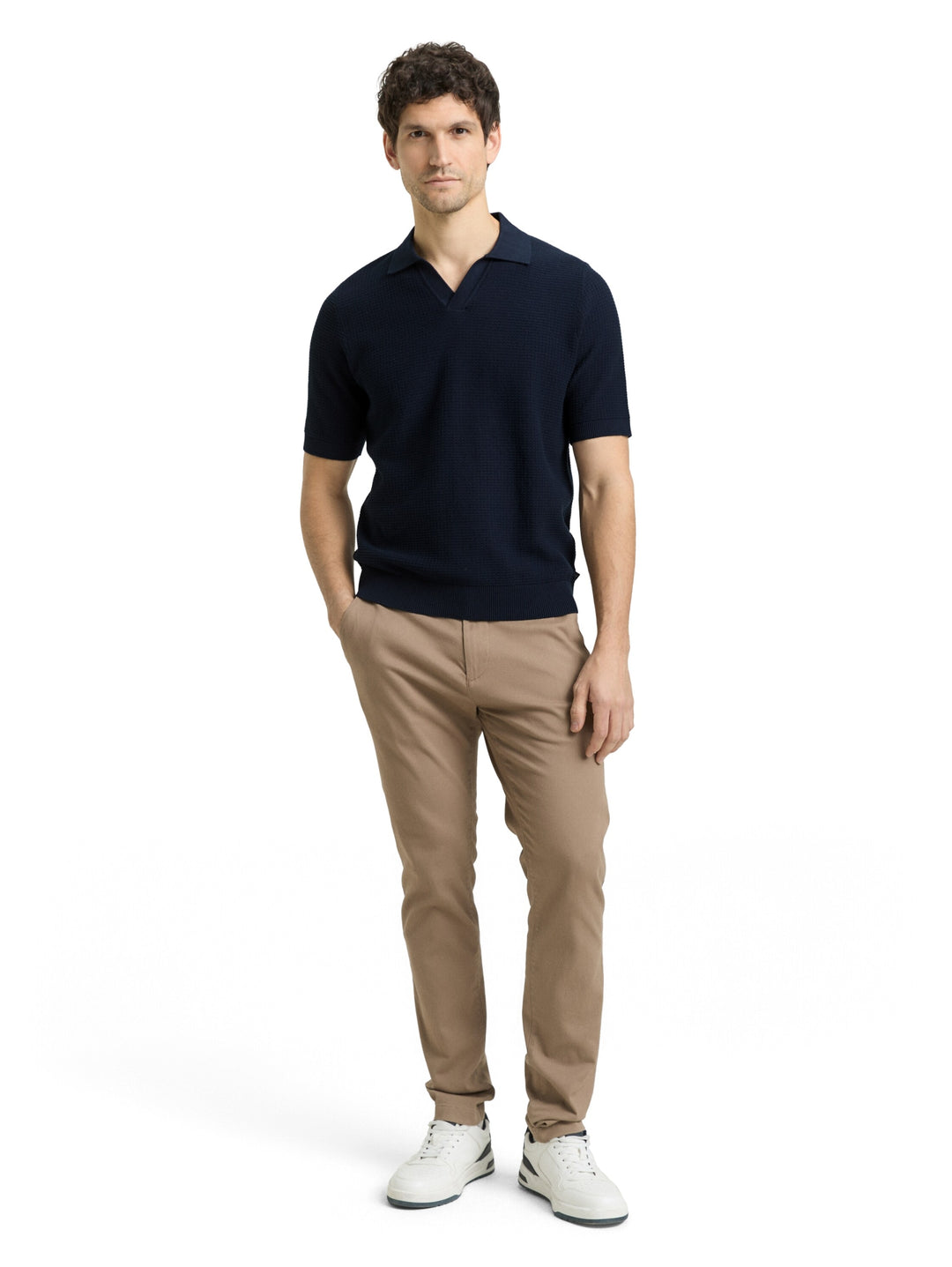 structured knit polo, sky captain blue 10668 Bild 3
