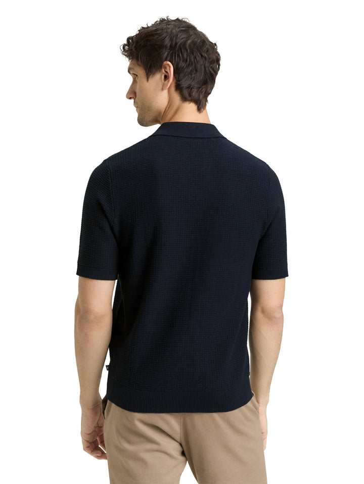 structured knit polo, sky captain blue 10668 Bild 4