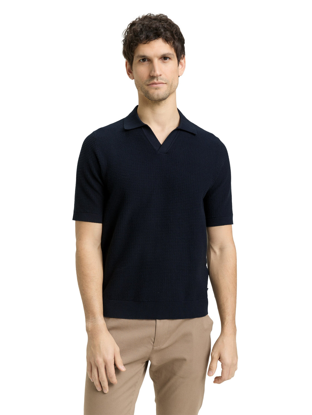 structured knit polo, sky captain blue 10668 Bild 5