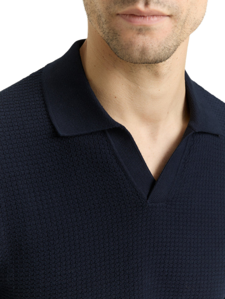 structured knit polo, sky captain blue 10668 Bild 6