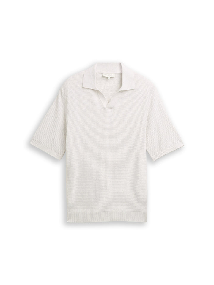 structured knit polo, Soft Vanilla Melange 13174 Bild 1
