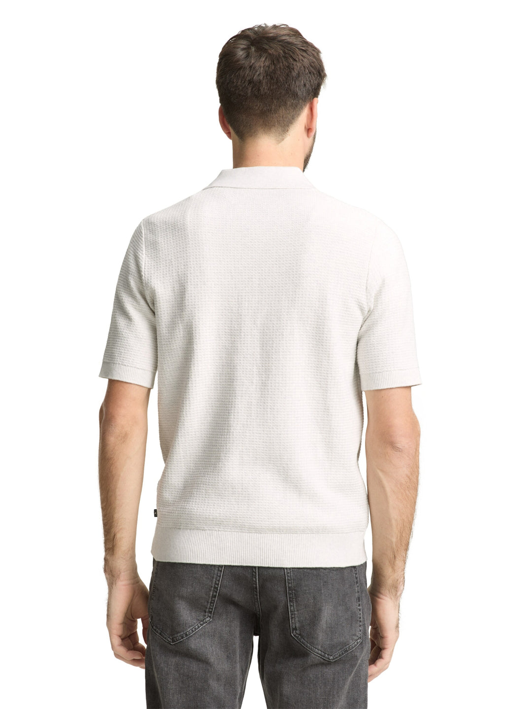 structured knit polo, Soft Vanilla Melange 13174 Bild 4