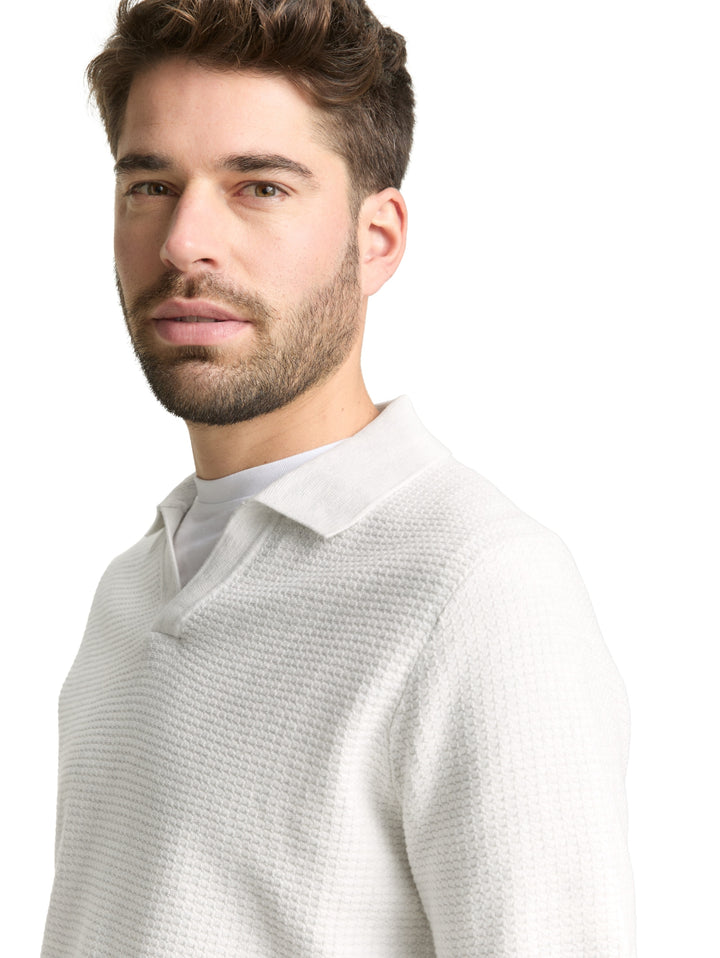 structured knit polo, Soft Vanilla Melange 13174 Bild 5