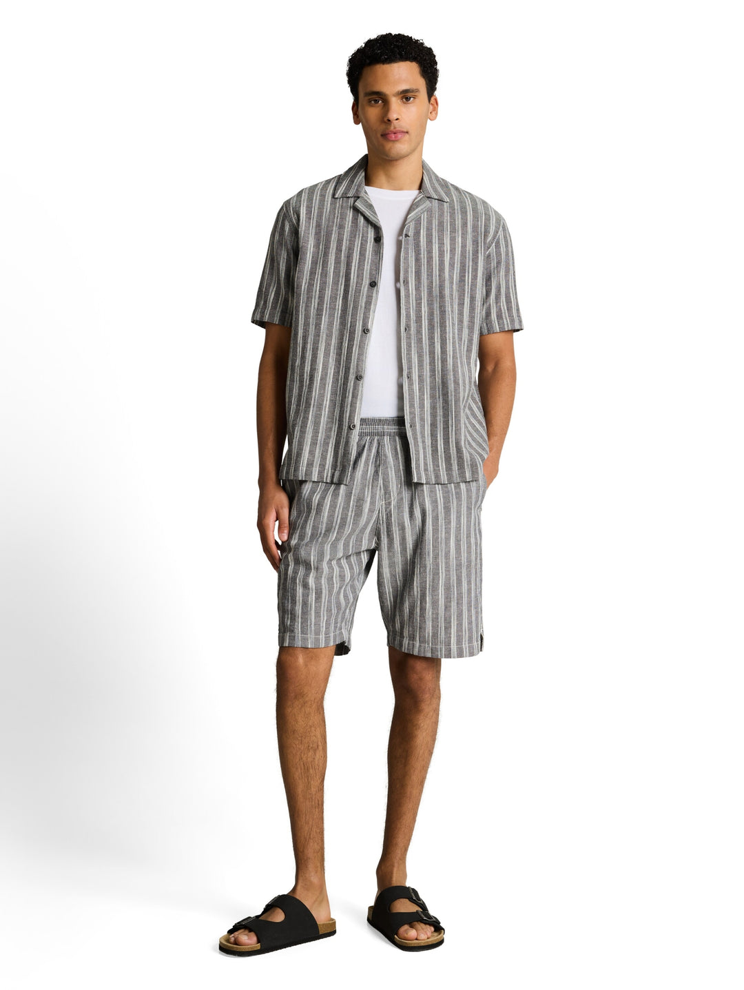structured linen optic beach s, black greyish stripe 39522 Bild 5