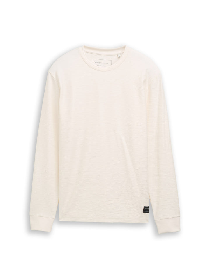 structured longsleeve, Gardenia White 10348 Bild 1