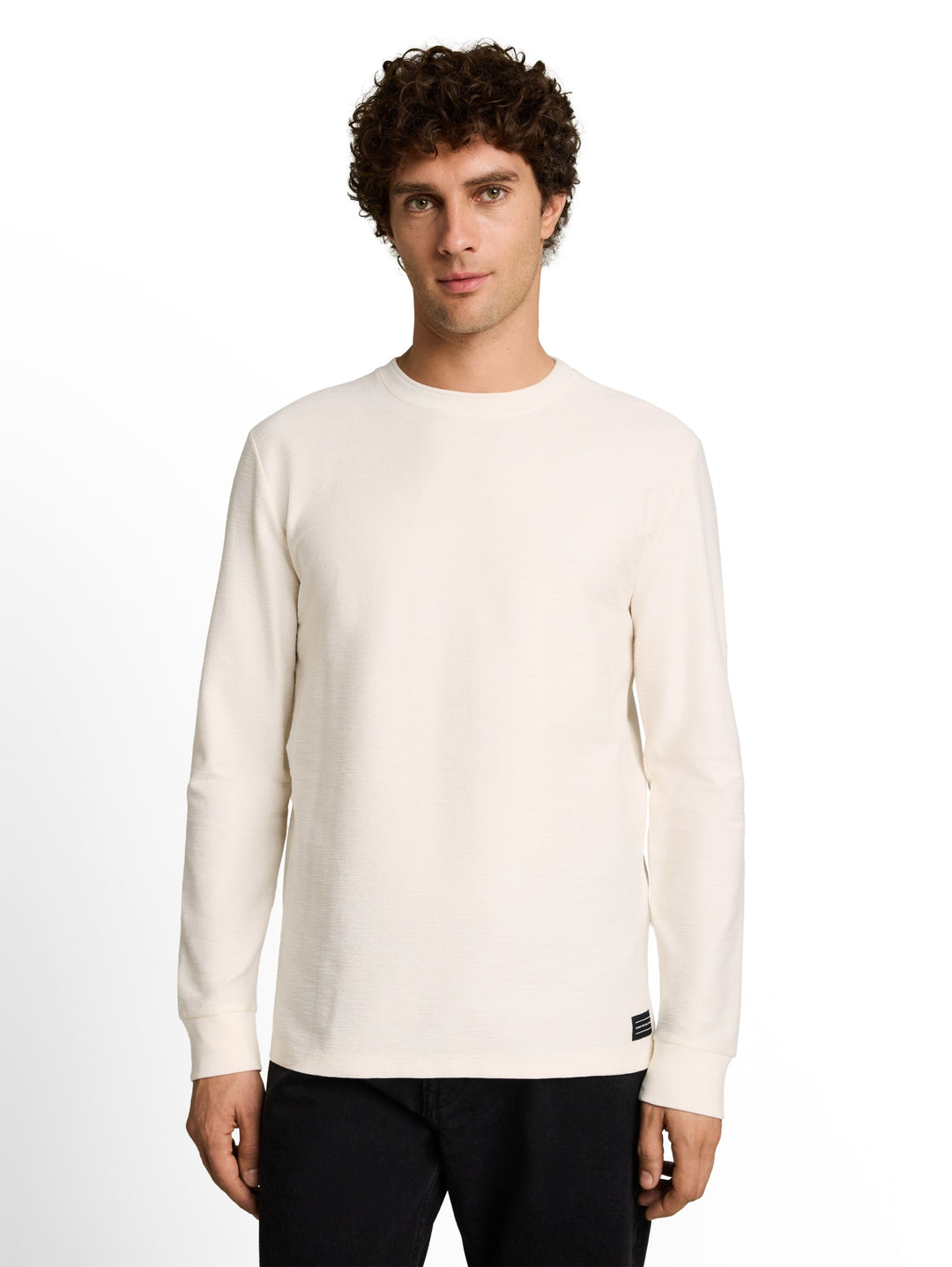 structured longsleeve, Gardenia White 10348 Bild 5