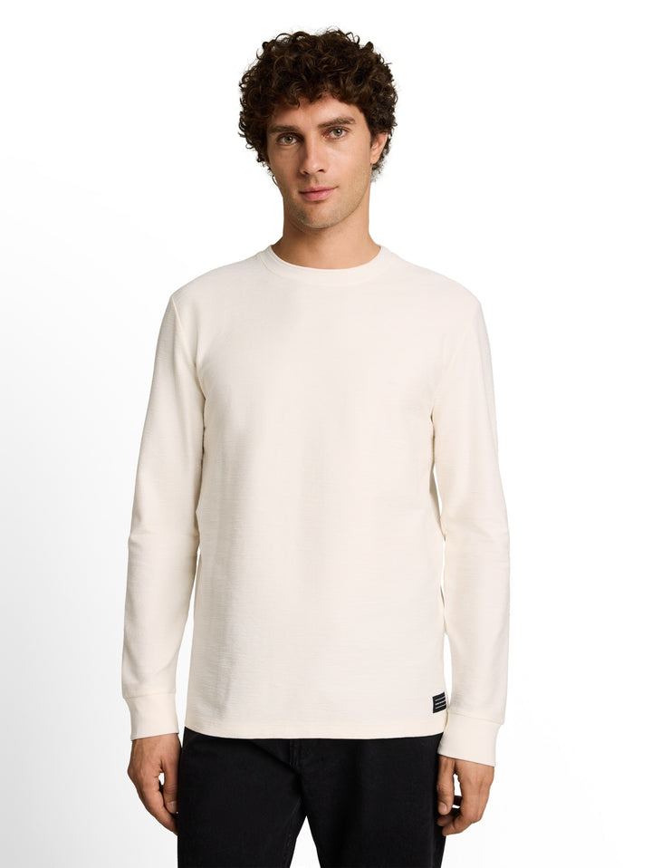 structured longsleeve, Gardenia White 10348 Bild 5