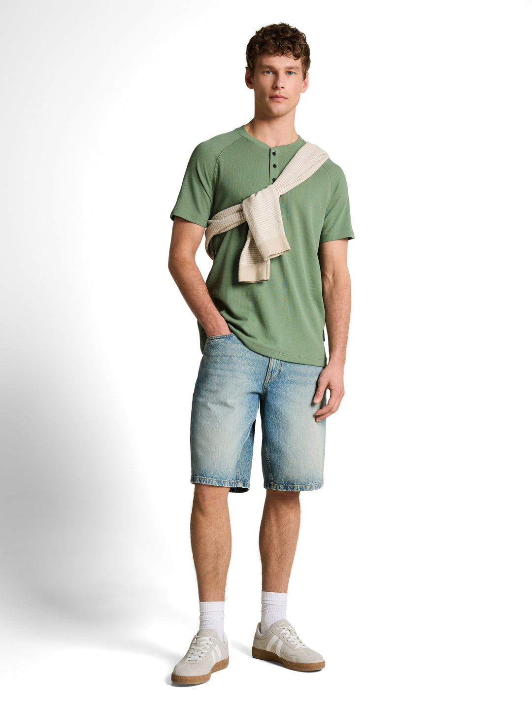 structured raglan henley, Sea Spray 10427 Bild 3