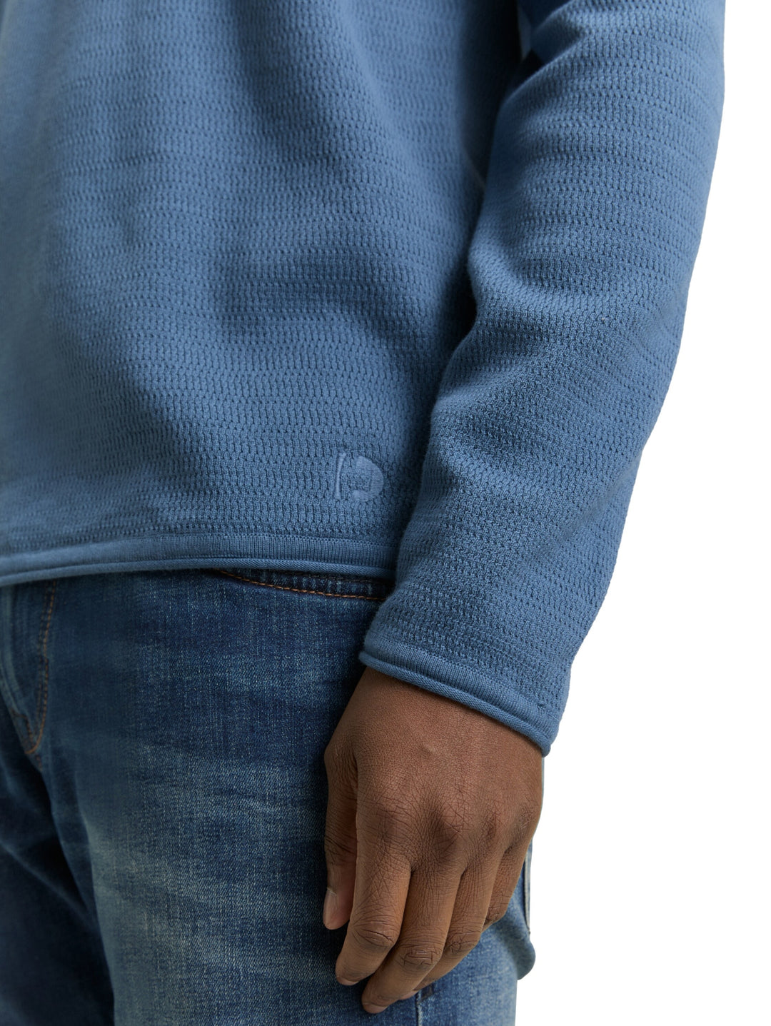 structured roll edge knit, dusty denim blue 28969 Bild 6