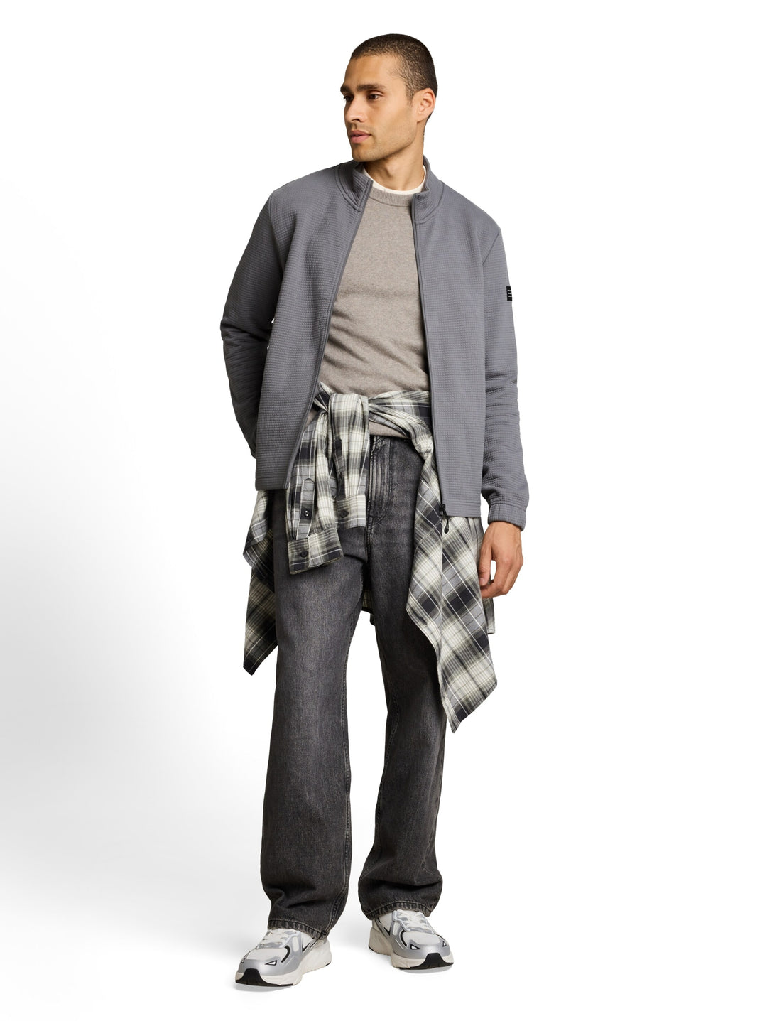 structured stand up sweat jack, classic grey 31004 Bild 3