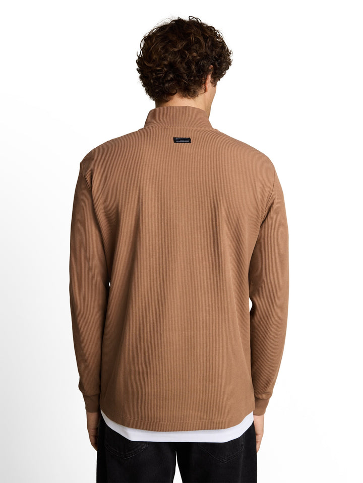structured stand up zipper lon, malt brown 28862 Bild 4