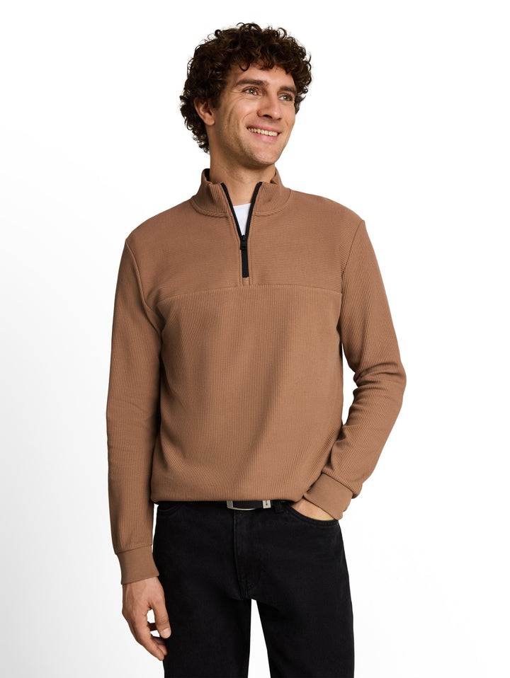 structured stand up zipper lon, malt brown 28862 Bild 6