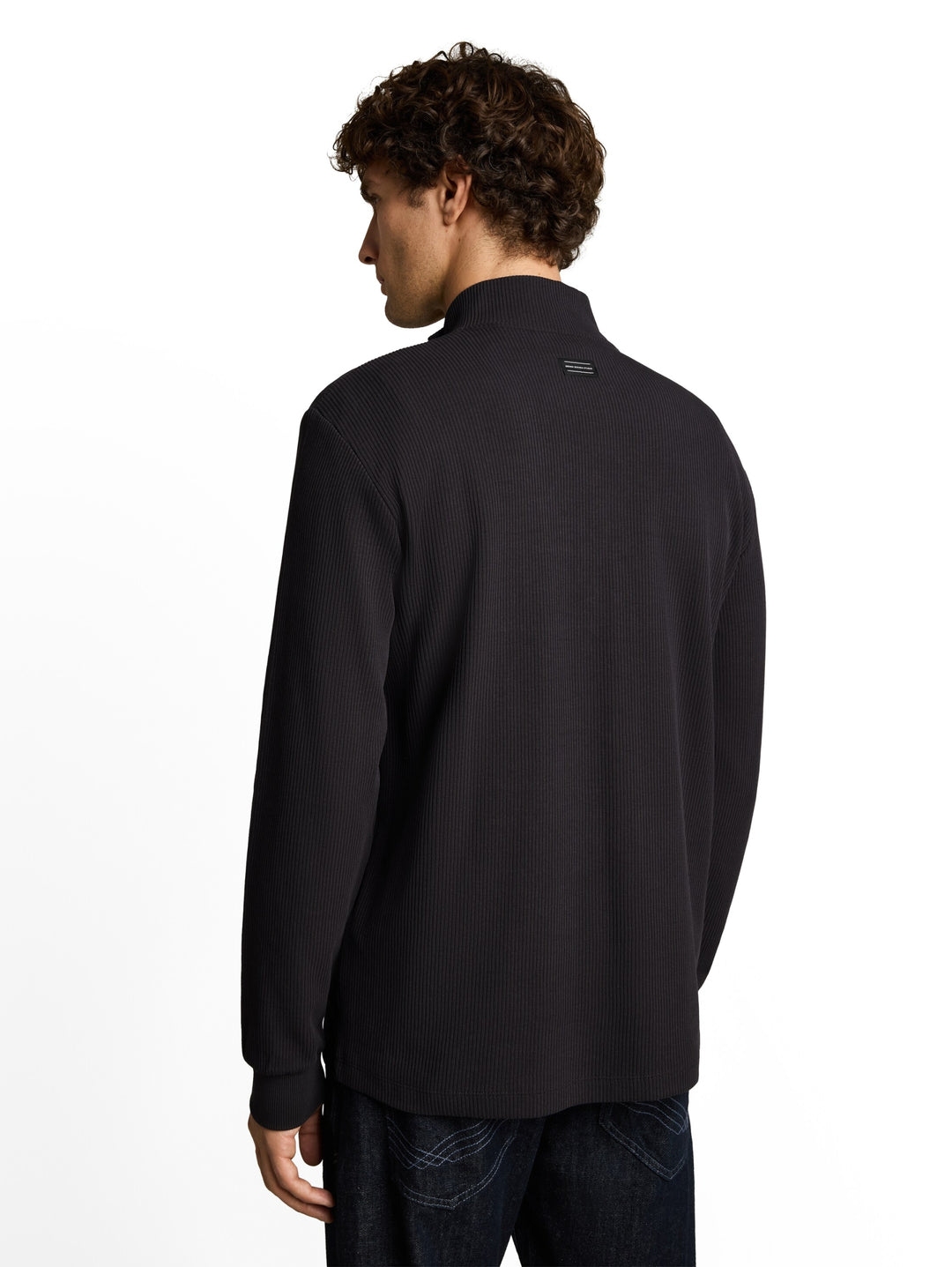 structured stand up zipper lon, coal grey 29476 Bild 4