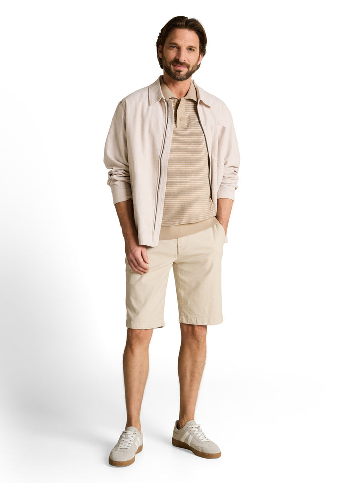 structured stripe knit polo, cashew beige offwhite stripe 39726 Bild 3