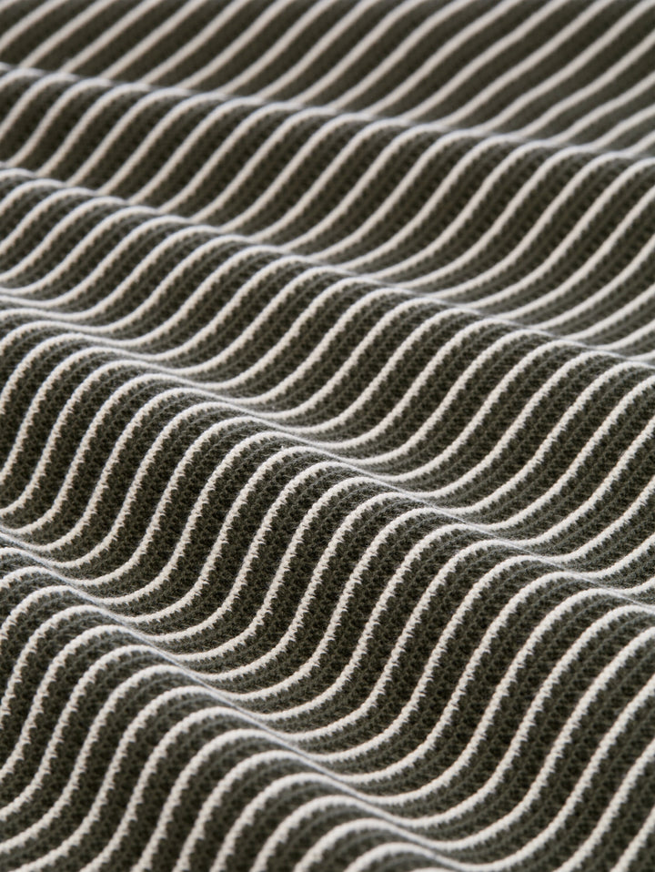 structured stripe knit polo, leaf green offwhite stripe 39723 Bild 2