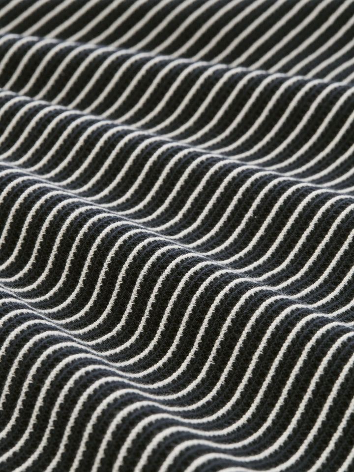structured stripe knit polo, navy offwhite stripe 39725 Bild 2