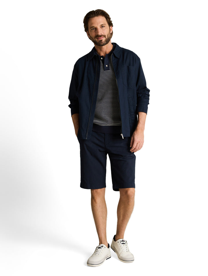 structured stripe knit polo, navy offwhite stripe 39725 Bild 3