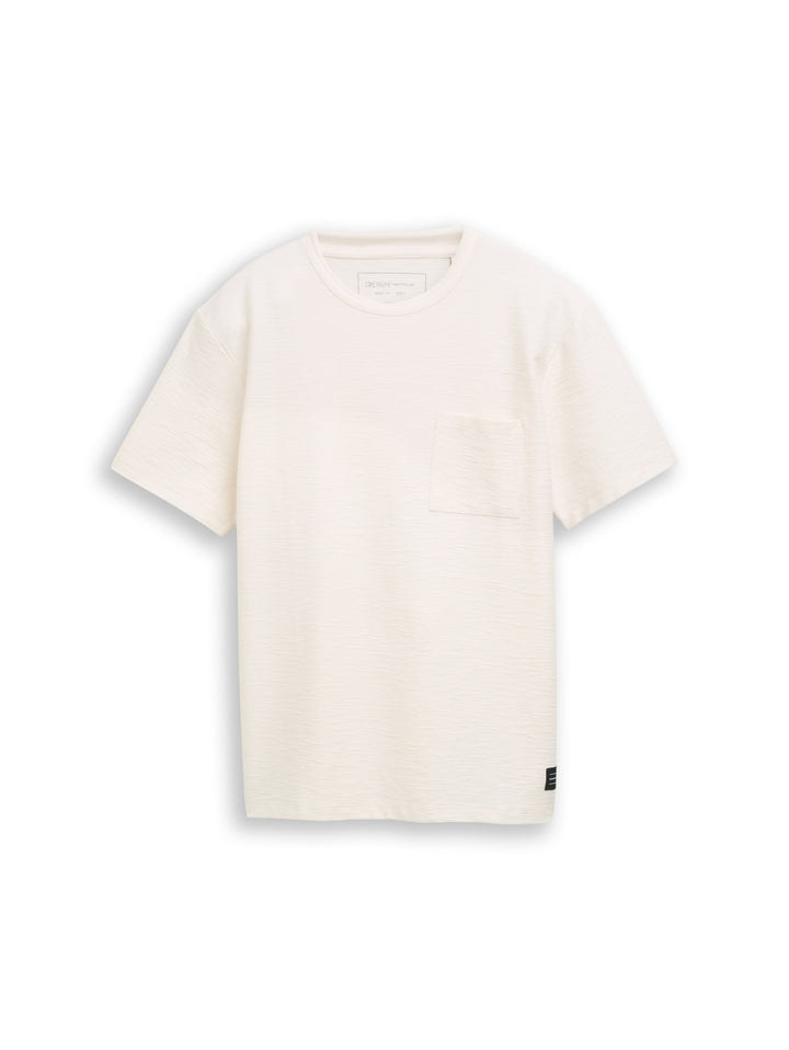 structured t-shirt with pocket, Gardenia White 10348 Bild 1